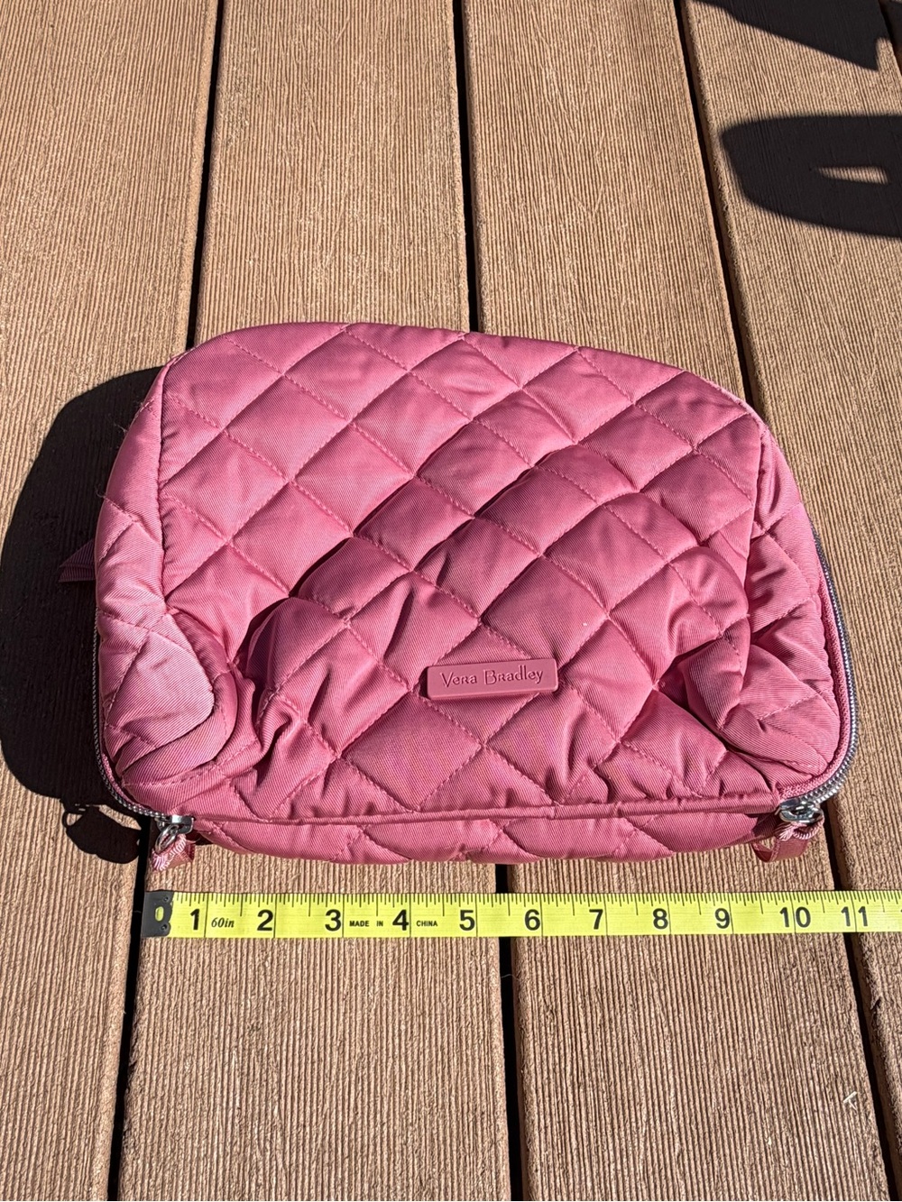 Vera Bradley Rose Pink Quilted Makeup Pouch